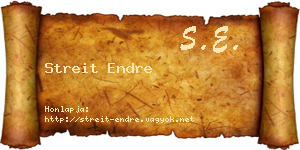 Streit Endre névjegykártya