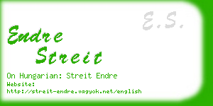 endre streit business card